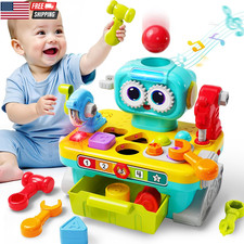 Toddler Musical Workbench Toy, 1 Year Boy Gift, Baby Tool Set