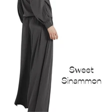 Sweet Sinammon Pewter Gray Wide Leg WhimsiGoth Event Pants NWOT Size M