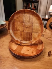 Libertyware Woven Wood Dinner Plates 9  7/8" (Set of 8)