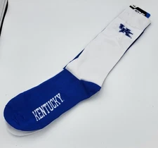 Kentucky Wildcats NCAA For Bare Feet 4 Square Mismatch Knit Dress Socks Men's L