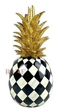 MacKenzie-Childs Marquee Pineapple 12" Tall Figurine With Gold New No Box