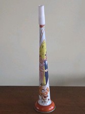 Vintage US Metal Toy 1940s Era Tin Noisemaker Horn Clown Dancers Balloons 9"