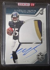 2019 Panini Limited - Rookie Patch Autographs Marquise Brown #107 Spotlight Gold