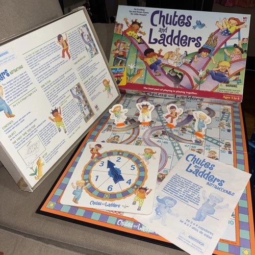Vintage Milton Bradley 1999 Chutes And Ladders Board Game Complete EUC