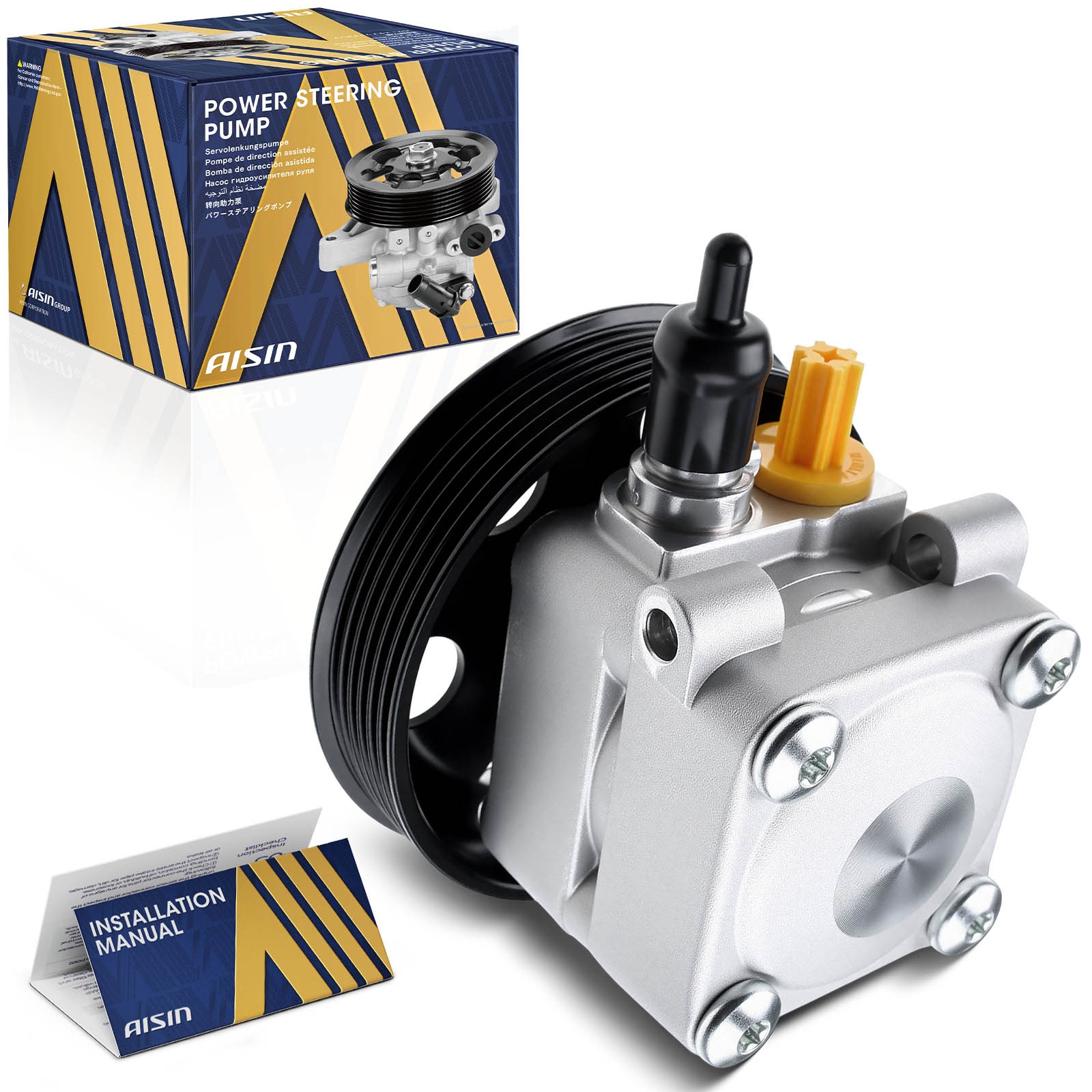 AISIN Power Steering Pump with Pulley for Maserati Ghibli Quattroporte 2014-2017