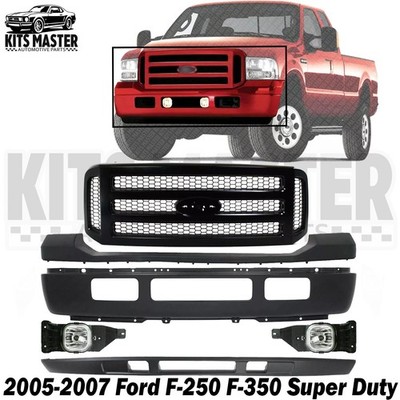 Front Bumper Primed & Fog Lights Kit For 2005-2007 Ford F-250 F-350 Super Duty