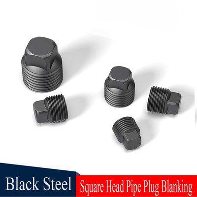 Square Head Pipe Plug Blanking Black Steel Male Threaded Cap Oil Drain Sump Plug