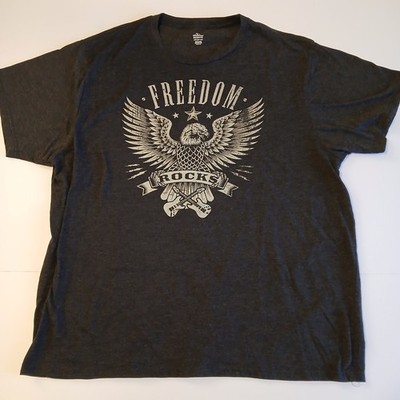 Rock Music Tshirt Freedom Rocks American Eagle Men s 2XL Dark Gray