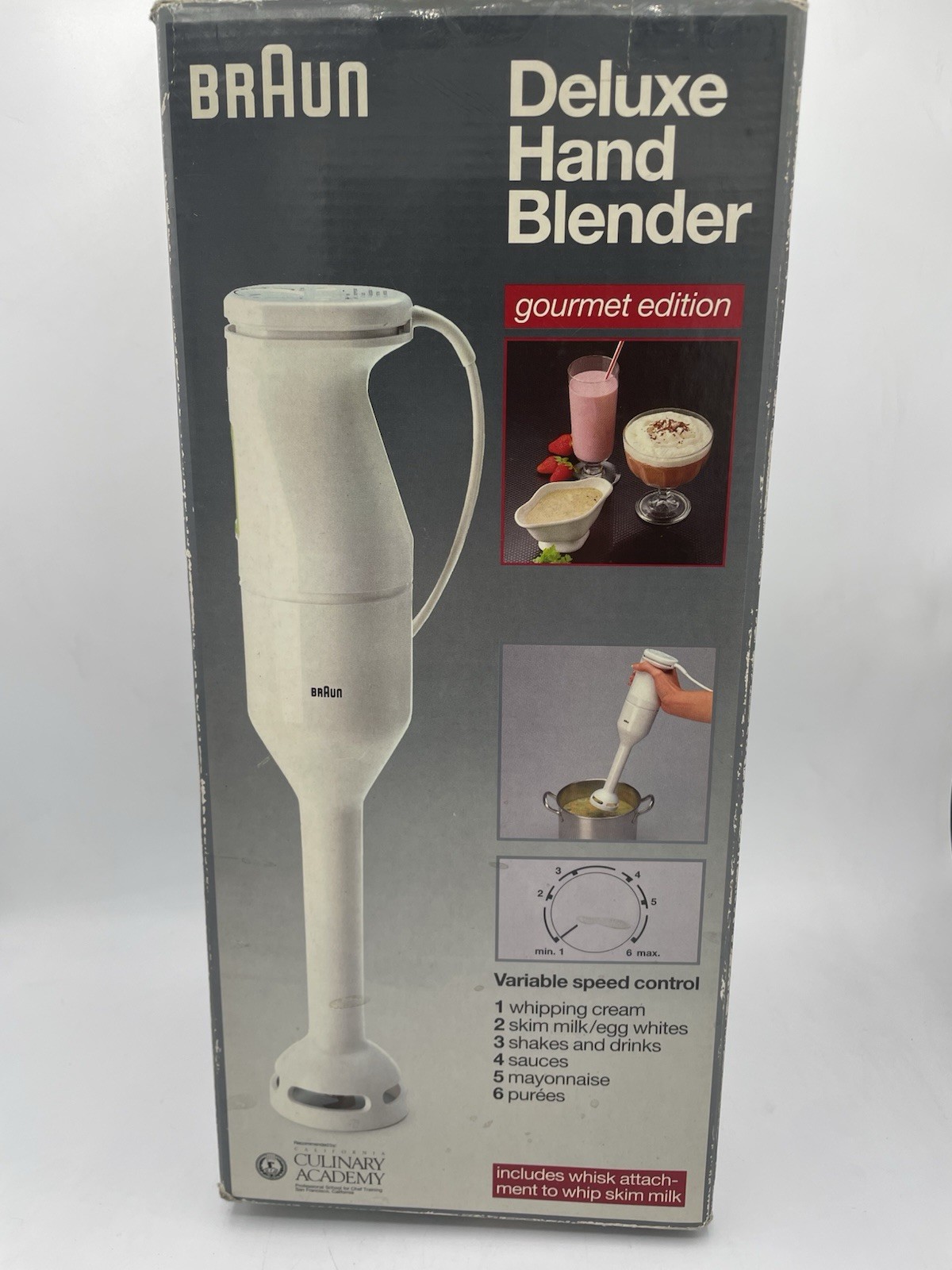 Braun Delux VTG Hand Blender Gourmet Edition W/Whisk Immersi