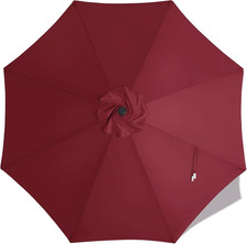 Patio Umbrella 9 Ft Replacement Canopy for 8 Ribs-Burgundy Canopy Only