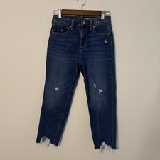 Old Navy Girls Jeans Size 12 OG Straight High Rise Denim Cropped U6