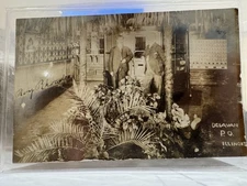 1908 RPPC Delavan Illinois Post Office Interior Roy Rhoades Signed Real Photo 6 