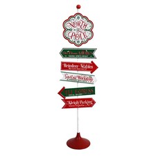 Christmas Decorations Yard North Pole Sign Yard Sign Stakes Metal Xmas Holida...