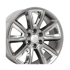 22rim Fits Tahoe Style 6x139.7 22x9 Gloss Hyper Black With Chrome Insert