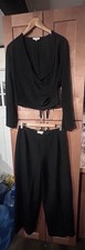 Vintage Giorgio Armani Le Collezioni Silk Blend 2 Pc Pant Set Black Sz 10