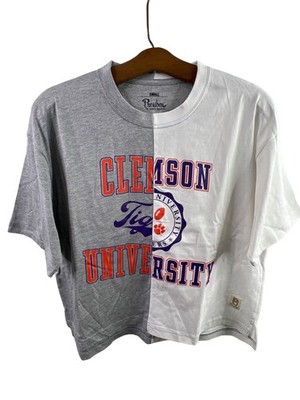 Pressbox Colorblock Tee Size Small Clemson Tigers University Short Sleeve NEW