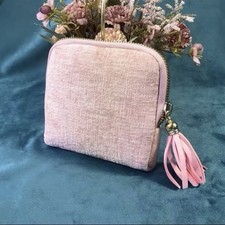 Travel Jewelry Case, Pink Velvet, 5 Separate Compartments    NEW 