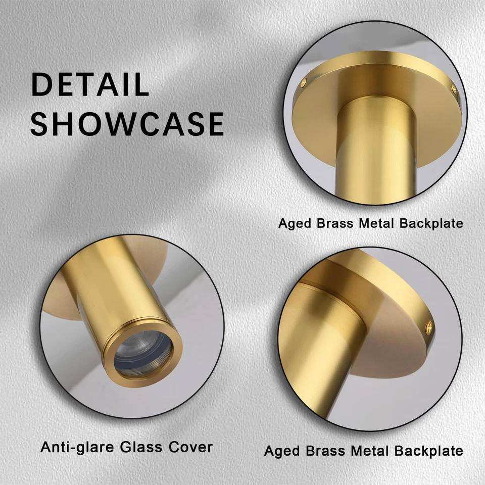 Lámpara de techo de cilindro de latón, luz de punto regulable de montaje empotrado, sala de estar... Foto 3 de 4