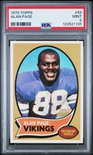 1970 TOPPS #59 ALAN PAGE PSA 9