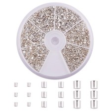 Crimp tube beads 3000 pcs for jewelry making silver