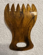 Vintage Mebco Tortoise Hair Tousled Feather Bear Claw Comb USA