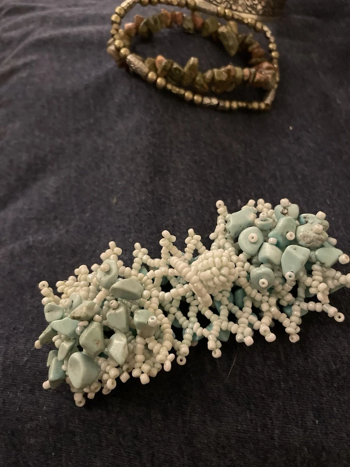 Pulsera Larimar Piedra y Cuentas Semilla Foto 2 de 2