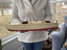 1935 16.5 LIONEL CRAFT SPEED BOAT PRESSED STEEL WITH WORKING CLOCKWORK MOTOR