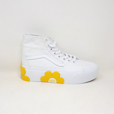 Vans Sk8-Hi Tapered Stackform Platform Shoe Sneaker White Flower Womens Size NEW