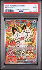2026 POKEMON POR EN-PERFECT ORDER SPECIAL ILLUSTRATION RARE #121 MEOWTH EX PSA 9