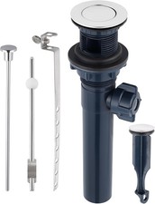 Chrome Bathroom Sink Drain With Lift Rod, Pop Up Sink Drain With Overflow