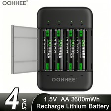 4x OOHHEE 1.5V AA Lithium Rechargeable Battery 3600mWh with Charging Storage Box 2.50 per gallon