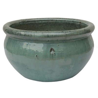 B-Ware! Pflanztopf Pflanzschale Azalea Ø 44cm, jadefarben glasiert, frostfest