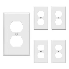 Electrical Plug Covers, Standard Size Outlet Plates, 5 Pack, White