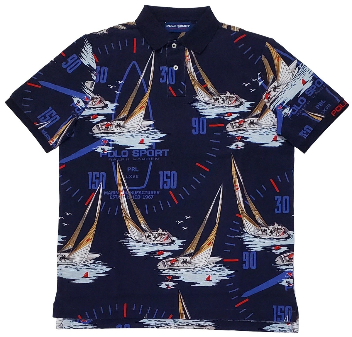 Brand New Polo Sport Ralph Lauren Sailing Print Short Sleeve Polo 