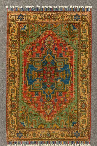 Vintage Tribal Wool Rug 3x4, Hand Knotted Natural Dye Accent Carpet, Boho Decor