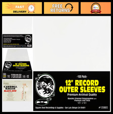 100 Pack 12" Vinyl Record Outer Sleeves - Archival Quality, Super Clear BOPP, 2