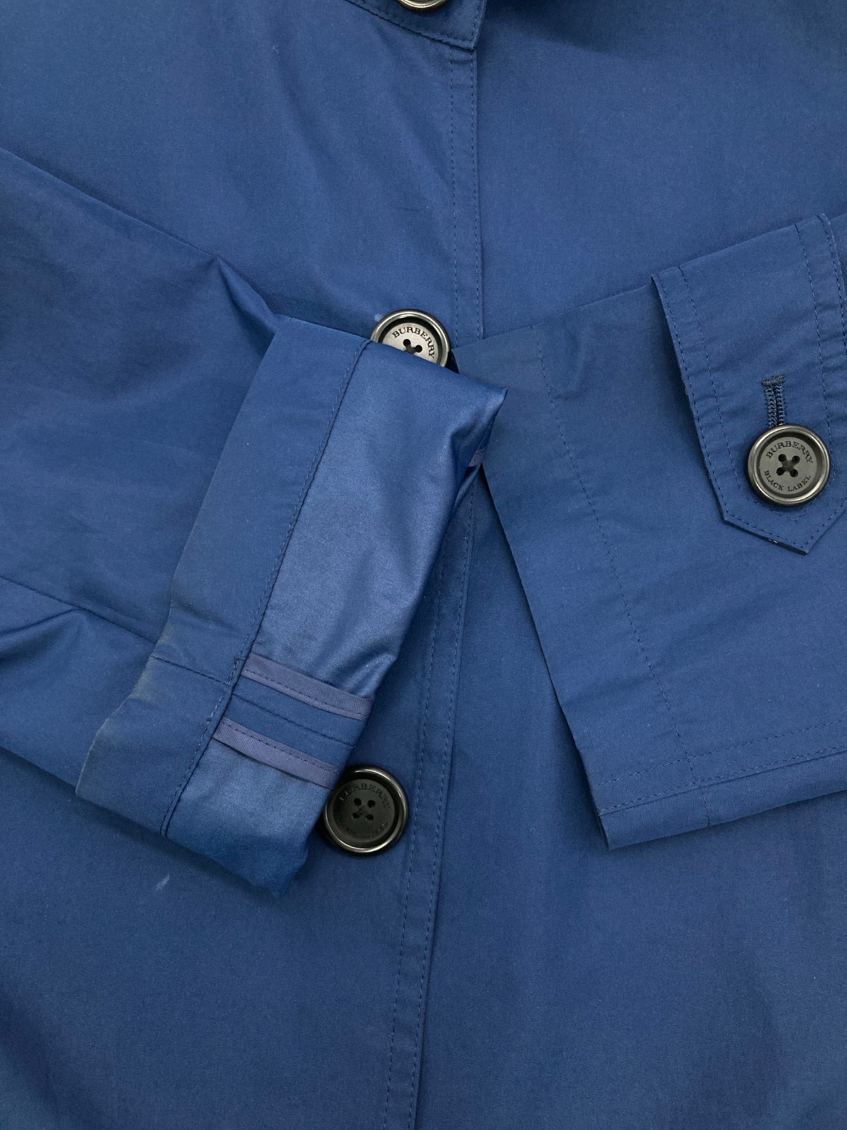 BURBERRY BLACK LABEL Trench Coat Men's L Navy Used D1A30-706-24 thumbnail 7