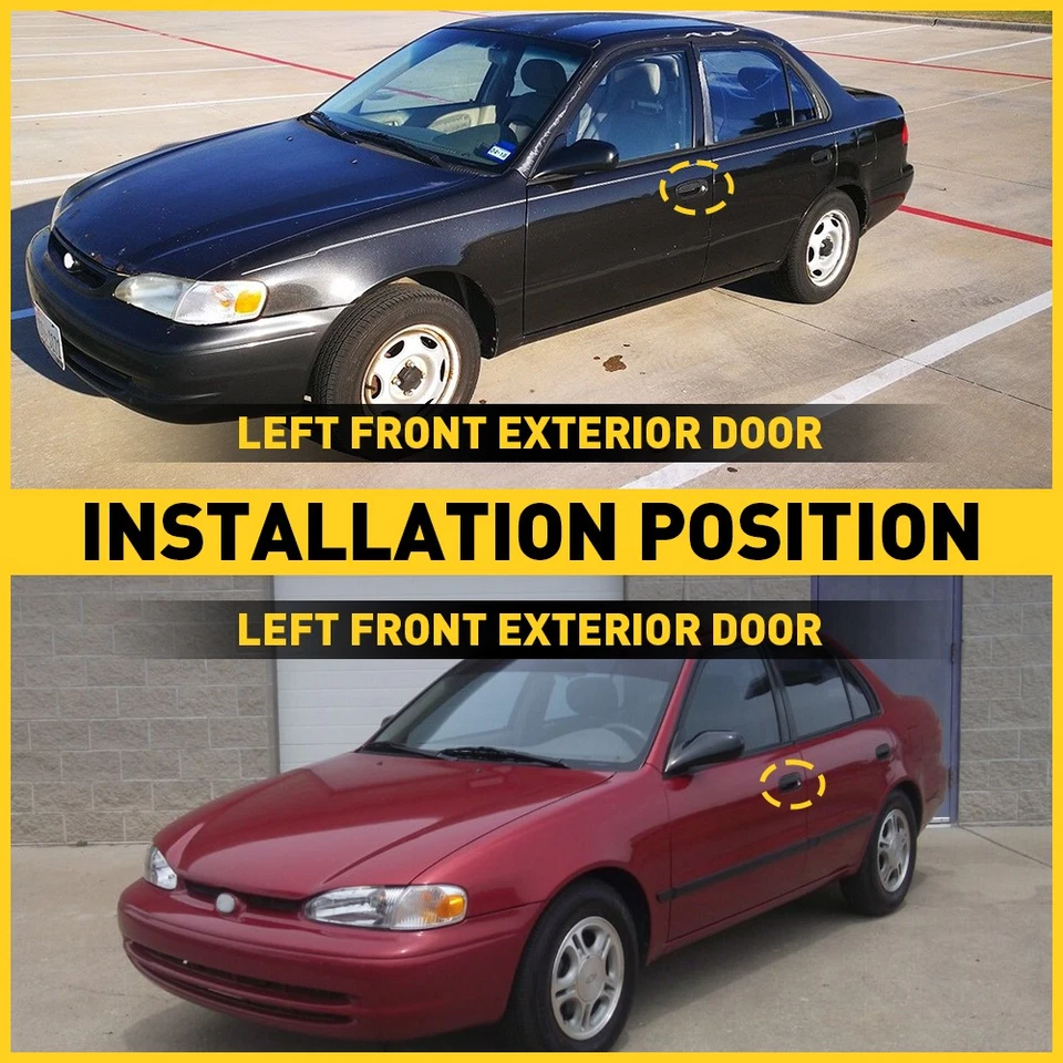 Maçaneta externa dianteira esquerda lado do motorista preta para Chevy Prizm 98-02 - Imagem 4 de 4