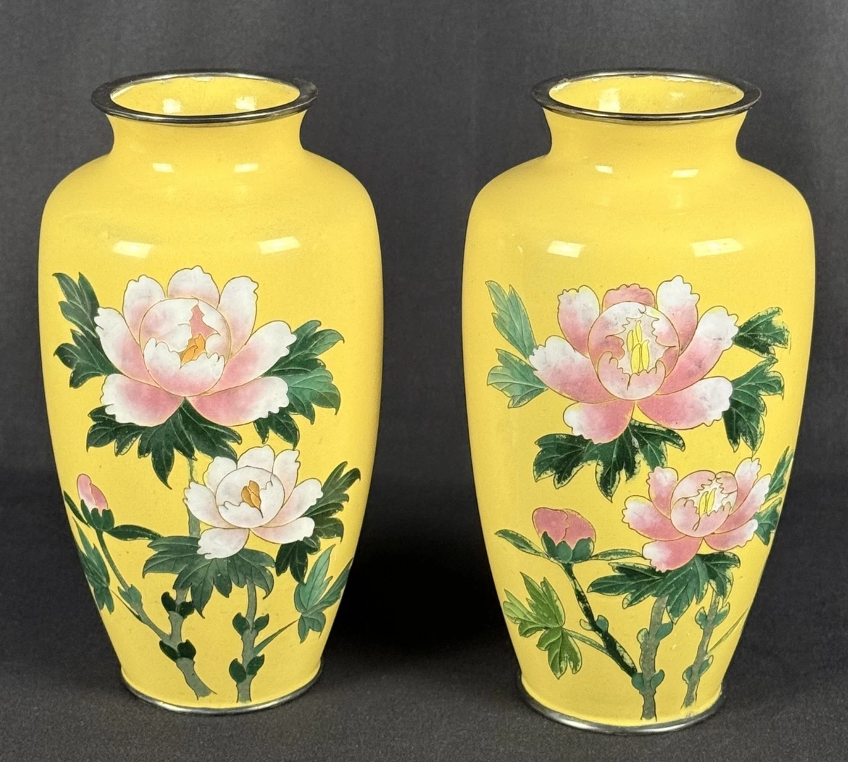 黄色日本古董花瓶| eBay