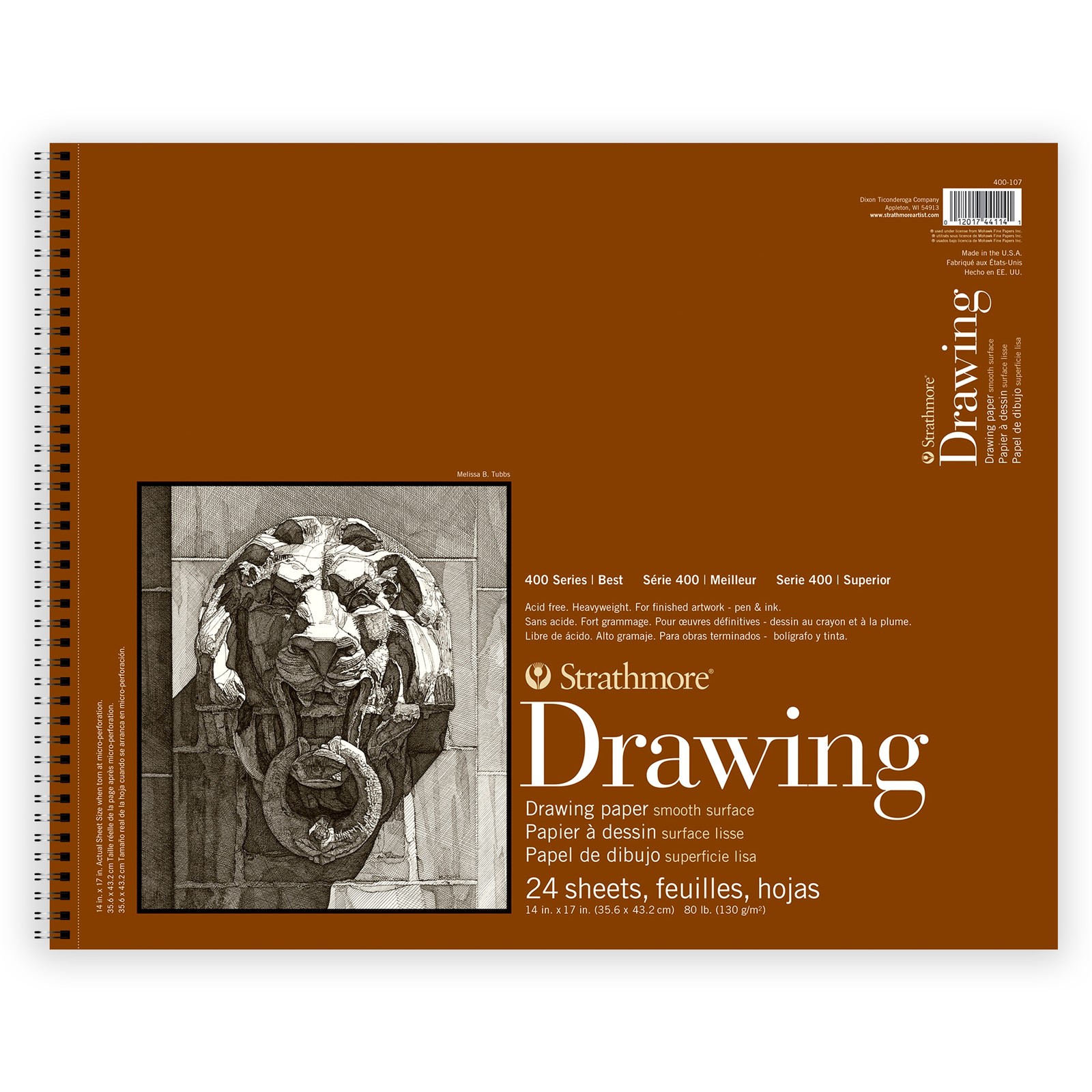 Strathmore 400 Series Drawing Pad 14"X17"-Wire Bound, 24 She