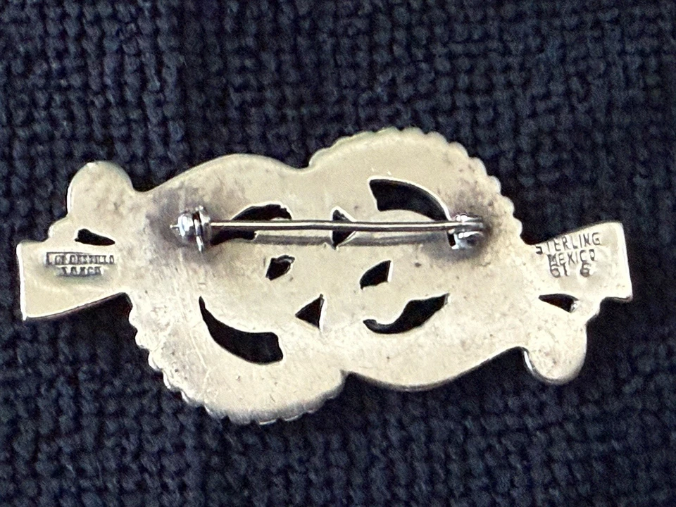 Broche de ley Los Castillo Taxco años 40 615 vintage antiguo firmado Foto 3 de 4