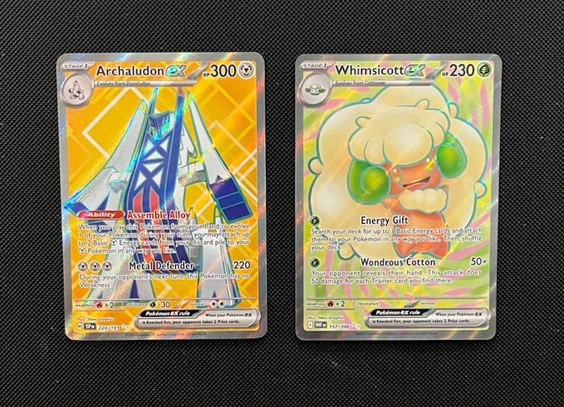 Archaludon & Whimsicott - Pokemon TCG - 2 Card Lot (Full Art Ultra Rare EX Holo)