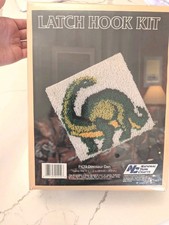 Vintage Latch Hook Kit Dinosaur Day New Sealed National Yarn Crafts