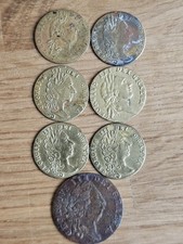 7x George III Spade Guinea Gaming Tokens 1788 1797 Good Old Days Georgian Style