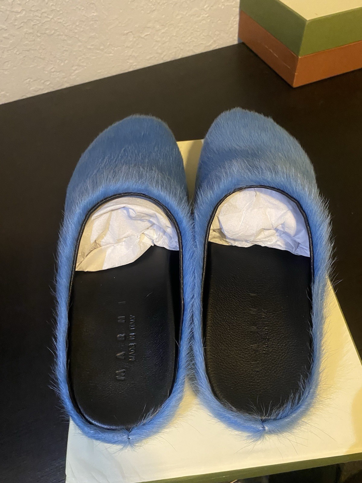 Marni Blue Slides, Size 11