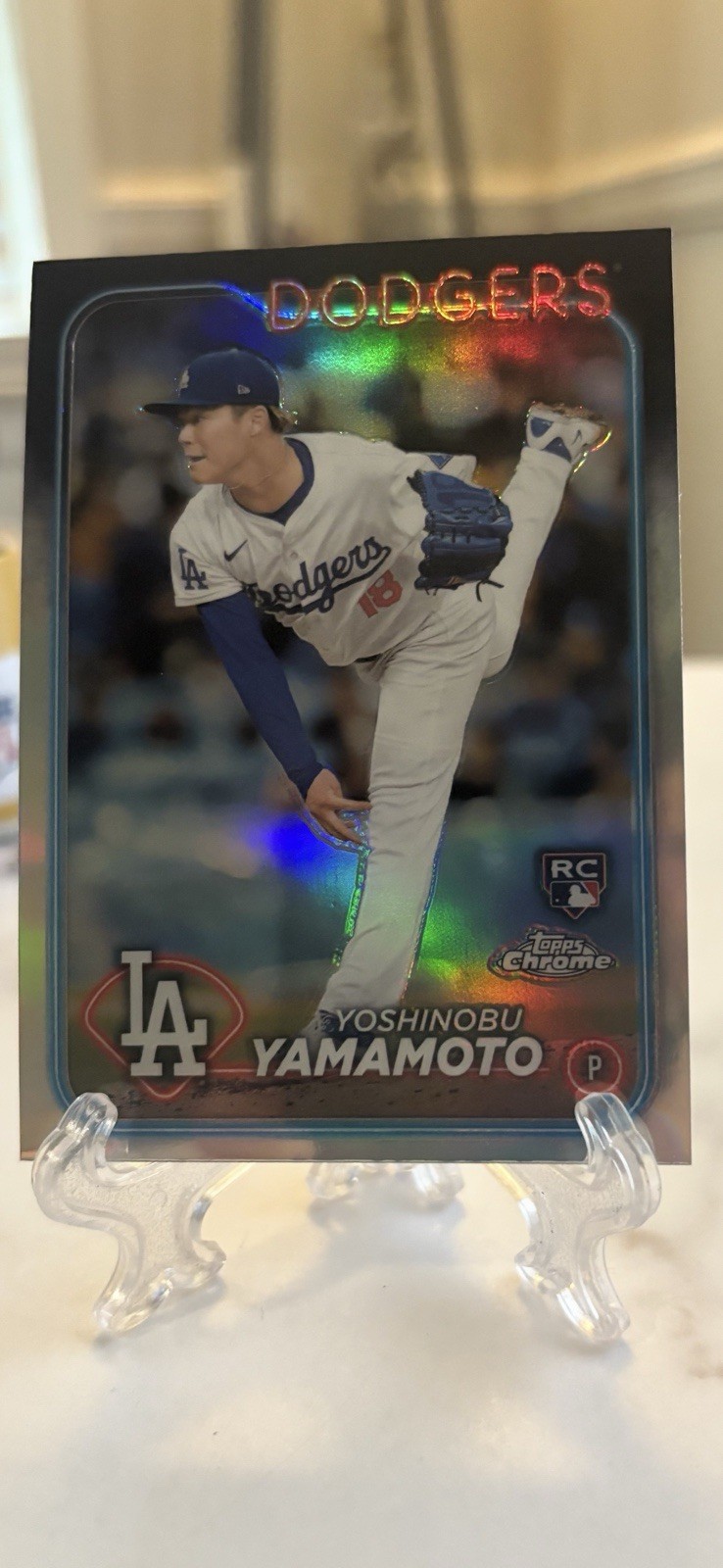 2024 Topps Chrome Rookie Prizm #18 Yoshinobu Yamamoto Refractor 🔥🔥⚾️🇯🇵