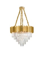 Nova Luce Pendelleuchte Grane Metall Kristall Gold 12X E14 Dimmbar
