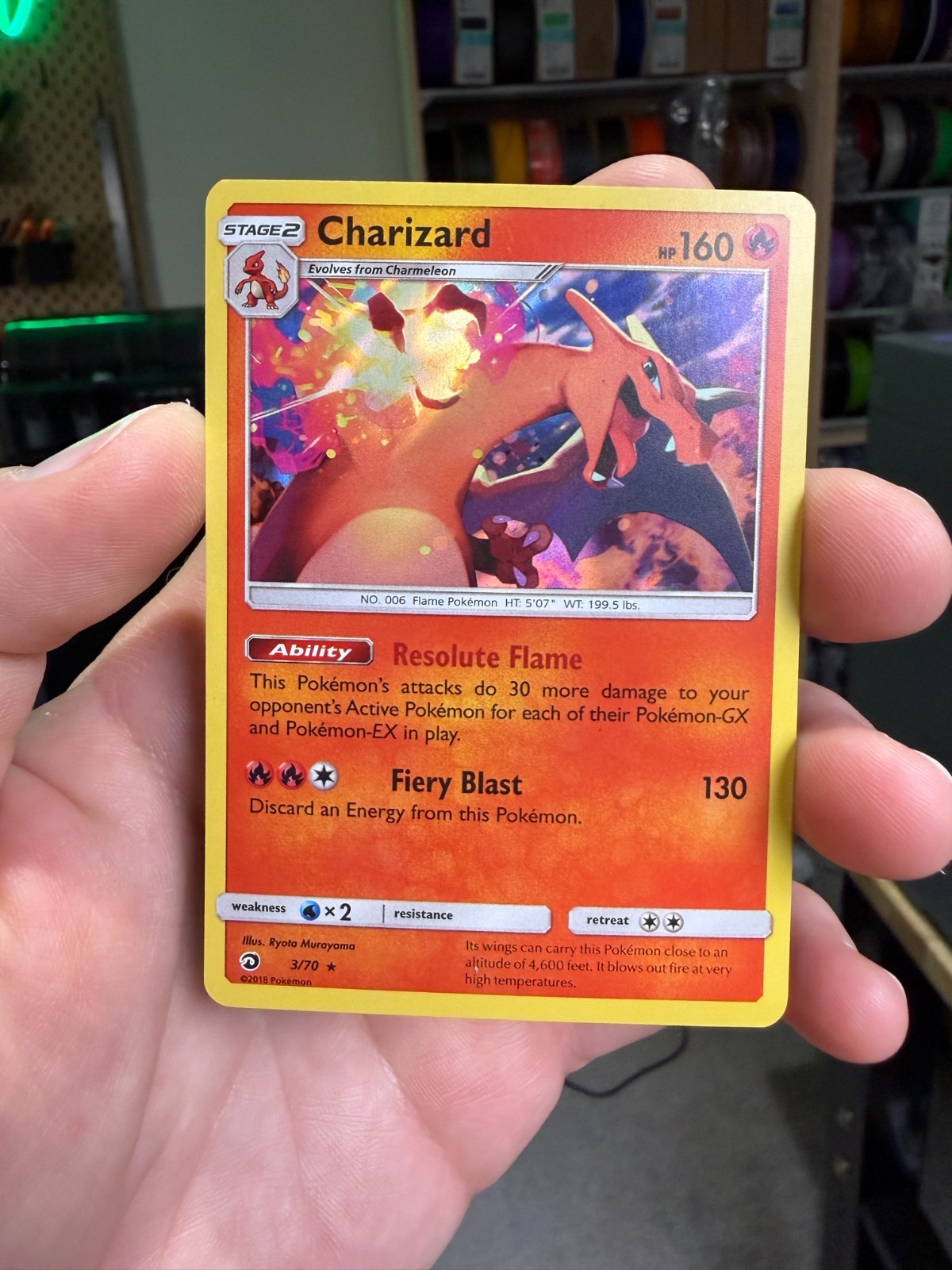 Pokemon Charizard Holo 3/70 Dragon Majesty Resolute Flame Rare