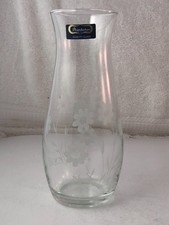 Vintage Etched Glass Daisy Flower Vase Clear ...