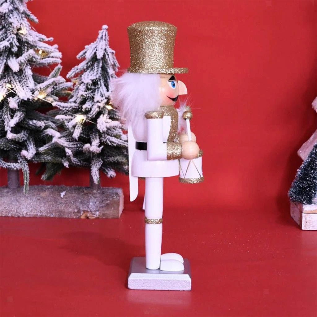 Lot 5 Soldats Casse-Noisette Rose 13 Cm – Ornements Noël Bois Marionnette – Décoration Sapin & Maison – Figurine Casse-Noisette Mignonne Rose